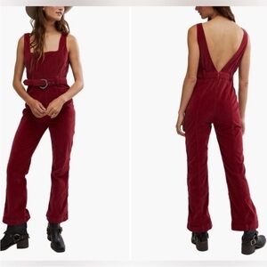 NWT Free People Party Starter Belted Velvet One Piece Size10